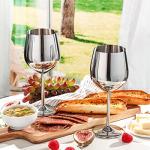 Set of 4 Stainless Steel Unbreakable Wine Glasses