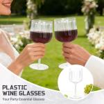 Set of 6 Unbreakable Vintage Plastic Wine Glasses