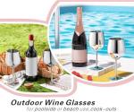 Set of 4 Stainless Steel Unbreakable Wine Glasses