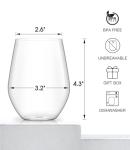Set of 6 Unbreakable Stemless Wine Glasses