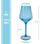 Colored Stemmed Acrylic Wine Glasses Set of 4