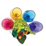 Colored Stemmed Acrylic Wine Glasses Set of 4