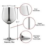 Set of 4 Stainless Steel Unbreakable Wine Glasses