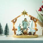 Nativity Scene Figurine with Lights for Christmas