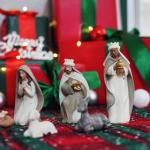 10-Piece Christmas Nativity Set with Manger and Animals
