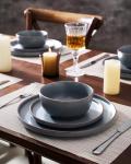 Famiware 12-Piece Charcoal Dinnerware Set for 4