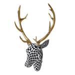 Mosaic Deer Head Wall Decor – Black and White