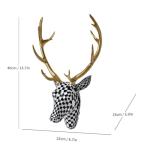 Mosaic Deer Head Wall Decor – Black and White