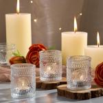30 Pack Vintage Clear Glass Votive Candle Holders