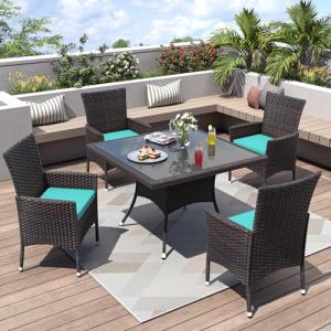 5-Piece Outdoor Wicker Patio Dining Set