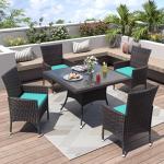 5-Piece Outdoor Wicker Patio Dining Set