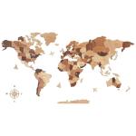 3D Wooden World Map Wall Art Decoration