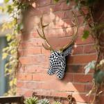 Mosaic Deer Head Wall Decor – Black and White