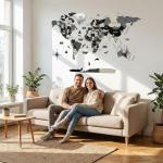 3D Wooden World Map Wall Art for Travel Lovers