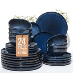 Pokini 24-Piece Starry Blue Dinnerware Set for 8