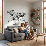 3D Wooden World Map Wall Art for Travel Lovers