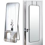 Black 57-Inch Full-Length Door Mirror with Stand