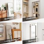 Black 57-Inch Full-Length Door Mirror with Stand