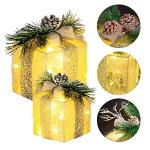 Set of 3 Lighted Christmas Gift Boxes