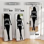 Black 57-Inch Full-Length Door Mirror with Stand