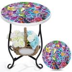 Weysat 14" Hummingbird Mosaic Patio Side Table