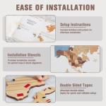 3D Wooden World Map Wall Art Decoration