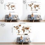 3D Wooden World Map Wall Decor & Push Pins