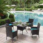 5-Piece Outdoor Wicker Patio Dining Set