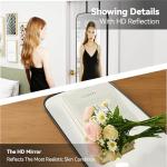 Black 57-Inch Full-Length Door Mirror with Stand