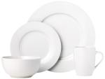 16-Piece White Porcelain Dinnerware Set for 4