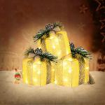 Set of 3 Lighted Christmas Gift Boxes