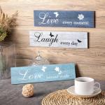 Rustic Wood Sign Set: Live Love Blessed Decor