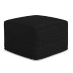 Chantal Square Black Boucle Pouf Ottoman 18
