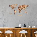 3D Wooden World Map Wall Art Decoration