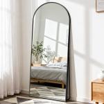 DUMOS 63"x20" Arched Full Length Mirror - Black