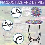 Weysat 14" Hummingbird Mosaic Patio Side Table