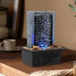 Indoor Rock Fountain with LED Lights for Decor