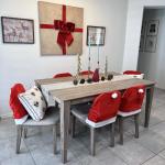 Set of 4 Red Flannel Santa Hat Chair Covers