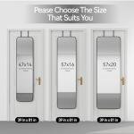 Black 57-Inch Full-Length Door Mirror with Stand