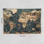 Geographical Tapestry Map Wall Hanging Curtain 40"x60
