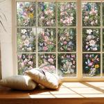 Bird and Floral Window Clings - 9 Reusable Decals