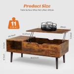 Lift Top Coffee Table with Storage, Brown