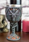 Baphomet Wine Goblet with Serpent Stem