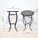 Vipush Mosaic Folding Patio Side Table - Black