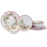 Christmas Gatherings 12-Piece Melamine Dinnerware Set