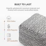 Charcoal Handmade Pouf Ottoman for Living Room