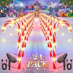 E-Kong 24 Solar Candy Cane Outdoor Lights