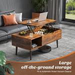 Lift Top Coffee Table with Storage, Brown
