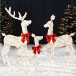 Lighted 3-Piece Christmas Deer Family Yard Decor