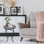 Vipush Mosaic Folding Patio Side Table - Black